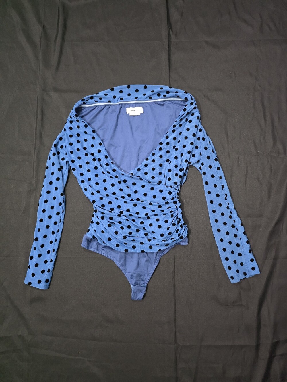 Lovers+Friends Long Sleeve Royce Blue Bodysuit - Picture 1 of 8